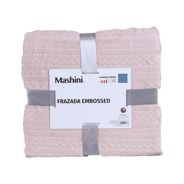 Frazada 1.5 Plazas Coral Embossed Rosado 3