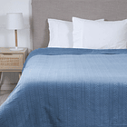 Frazada 2 Plazas Coral Embossed Azul 1
