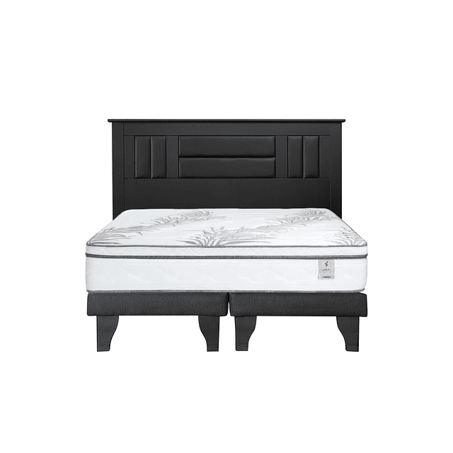 Cama Rosen Neo+ 2 plazas + Base + Respaldo Lorraine Black