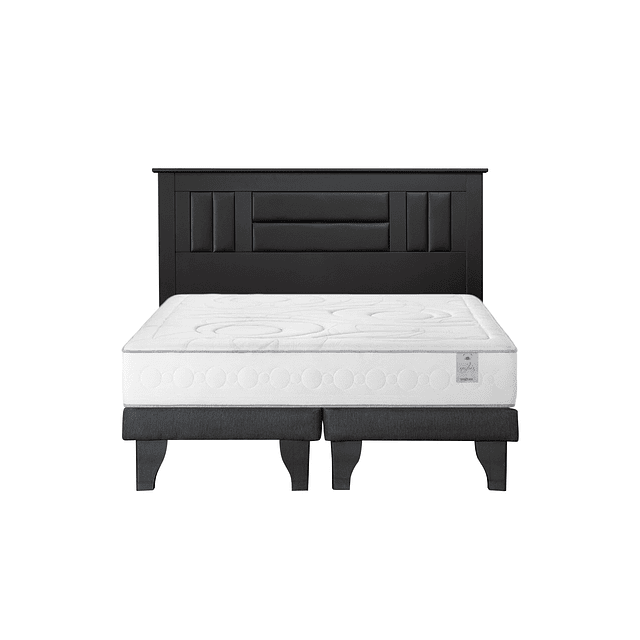 Cama Rosen Nabis+ 2 plazas + Base + Respaldo Lorraine Black