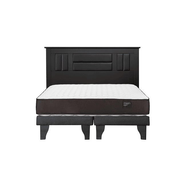 Cama Rosen Ergo T 2 plazas + Base + Respaldo Lorraine black