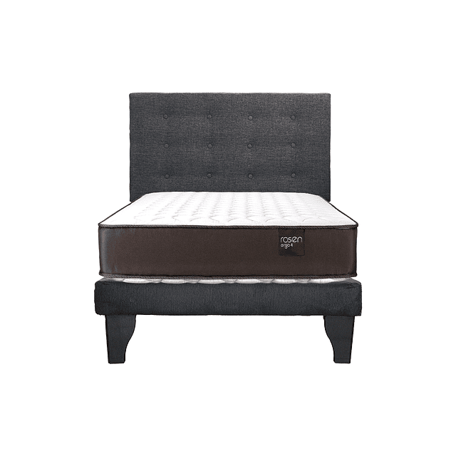 Cama Rosen New Ergo-T 1.5 plazas + Base + Respaldo polonia Grafito