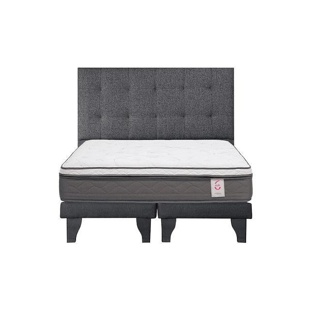 Cama Rosen Style 6 King + Base + Respaldo Design Grafito