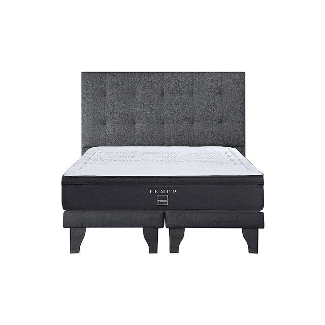 Cama Rosen Tempo 2 plazas + Base + Respaldo Design Grafito