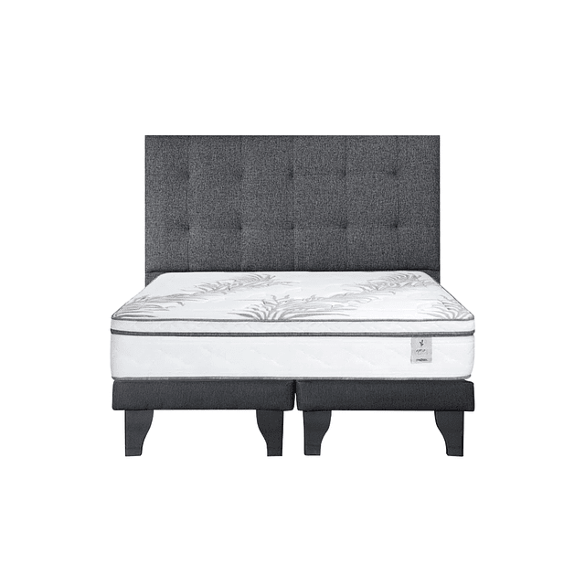 Cama Rosen Neo+ 2 plazas + Base + Respaldo Design Grafito
