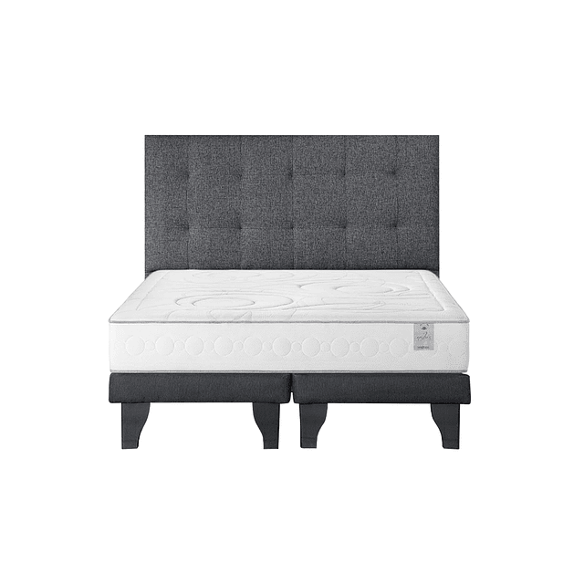 Cama Rosen nabis+ 2 plazas + Base + Respaldo Design Grafito