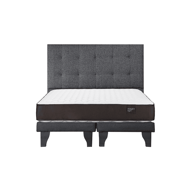 Cama Rosen Ergo T 2 plazas + Base + Respaldo Design Grafito