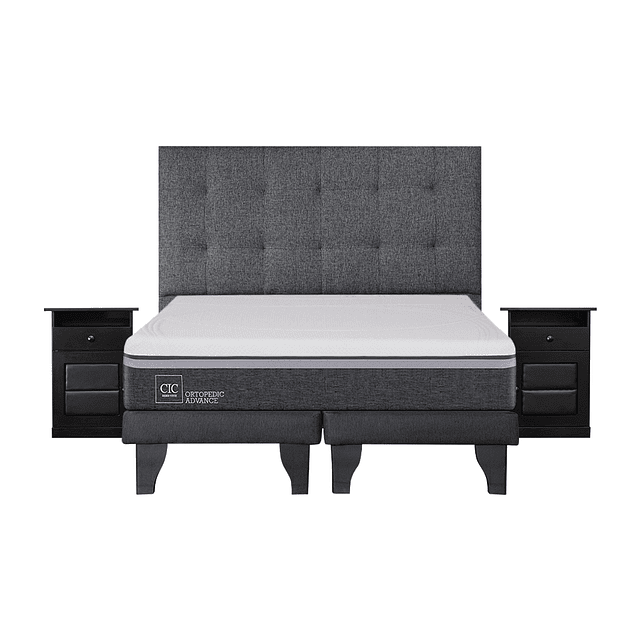 Cama CIC ortopedic advance 2 plazas + Bases + Conjunto design grafito