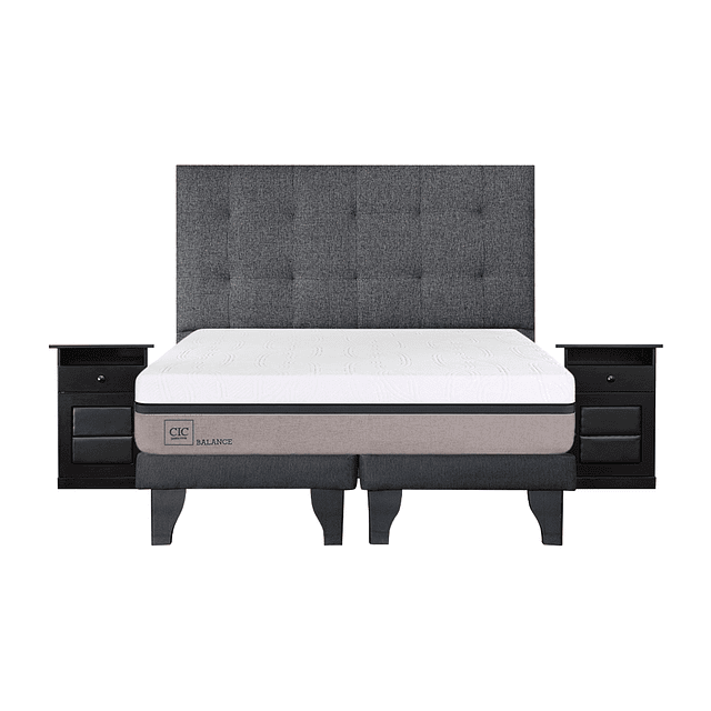 Cama CIC Balance 2 plazas + Bases + Conjunto design grafito