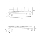 Futón Praga 3c Negro PU 3