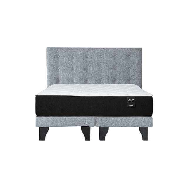Cama BestBeds Infinity 2 plazas + Bases + Respaldo Polonia Gris