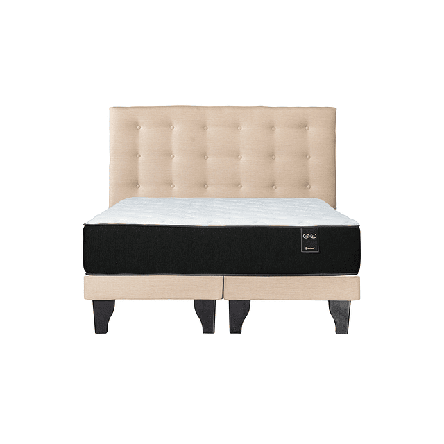Cama BestBeds Infinity 2 plazas + Bases + Respaldo Polonia crudo