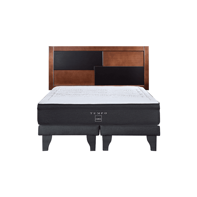 Cama Rosen Tempo 2 plazas + Base + Respaldo Colonia