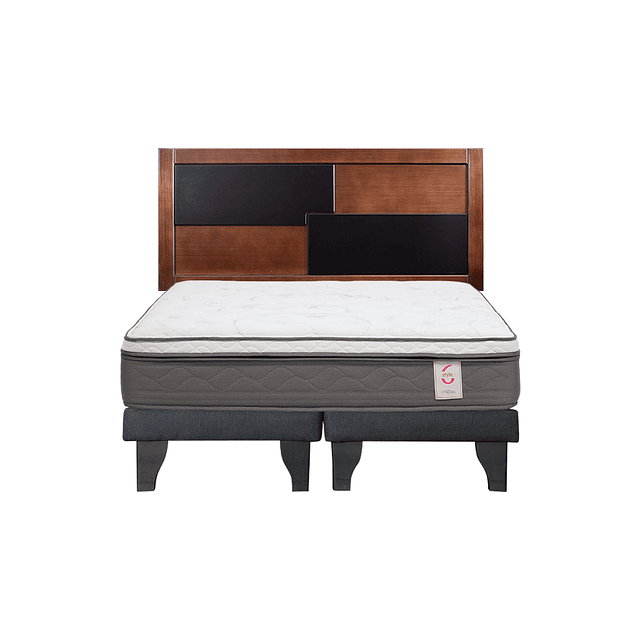 Cama Rosen Style 6 2 plazas + Base + Respaldo Colonia