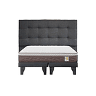 Cama Rosen New Style 4 Plus 2 plazas + Bases + Respaldo Design 1