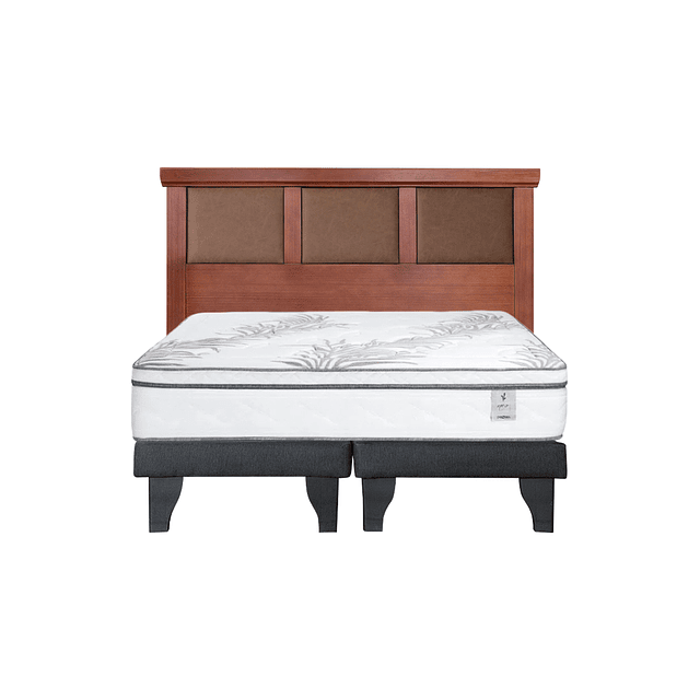 Cama Rosen Neo+ 2 plazas + Bases + Respaldo Torino Caramel