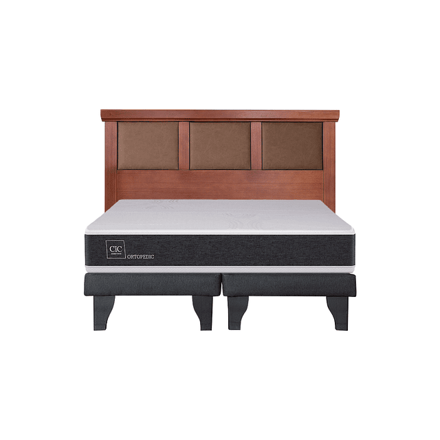 Cama CIC Ortopedic 2 plazas + Bases + Respaldo Torino Caramel