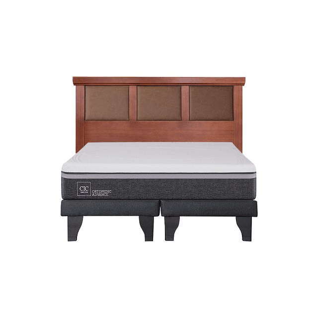 Cama CIC Ortopedic Advance 2 plazas + Bases + Respaldo Torino Caramel