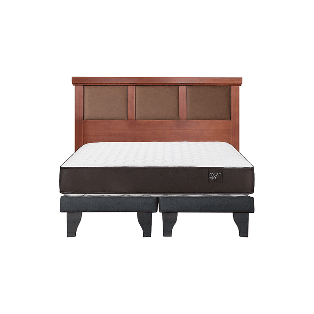 Cama Rosen Ergo T 2 plazas + Bases + Respaldo Torino Caramel