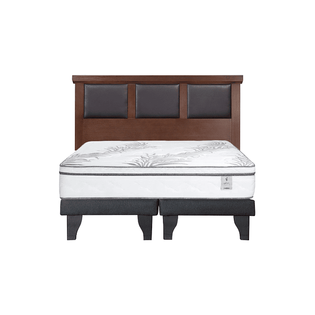 Cama Rosen Neo+ 2 plazas + Bases + Respaldo Torino Chocolate