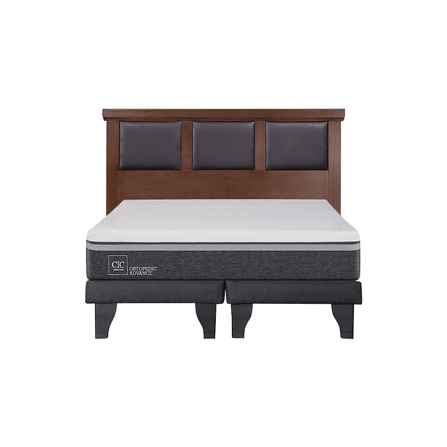 Cama CIC Ortopedic Advance 2 plazas + Bases + Respaldo Torino Chocolate