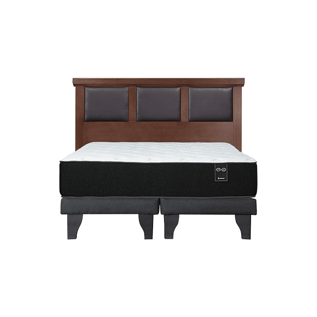 Cama BestBeds Infinity 2 plazas + Bases + Respaldo Torino Chocolate