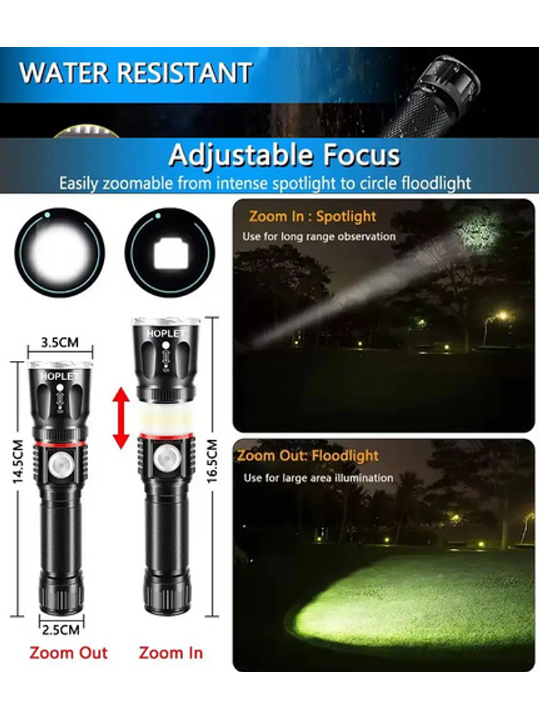 Linterna Led Recargable Camping 4