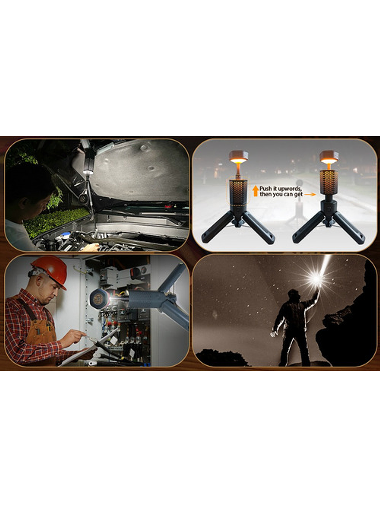 Linterna De Camping Telescópica Y Power Bank Verde Oscuro 4