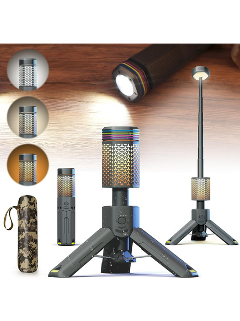 Linterna De Camping Telescópica Y Power Bank Verde Oscuro 8