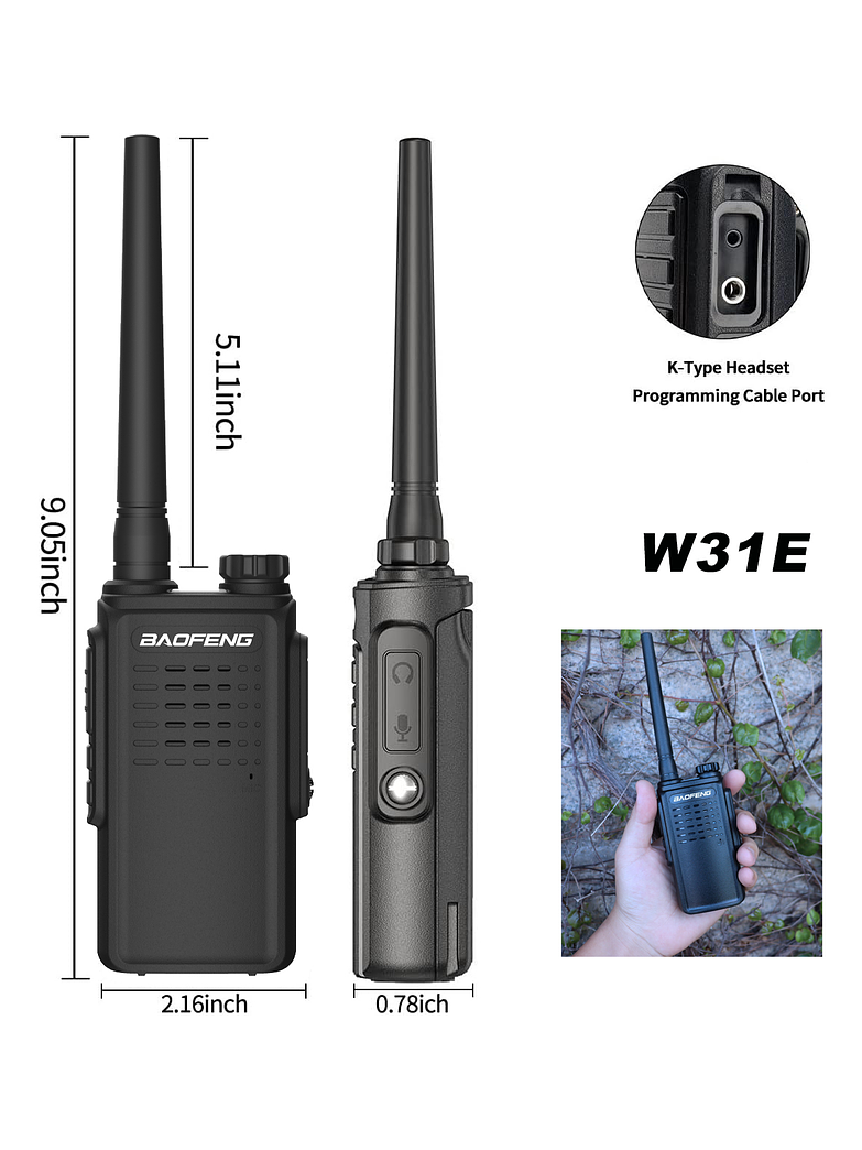 Baofeng BF-W31E – Comunicación sin límites, incluso en los terrenos más extremos (se vende por unidades) 4