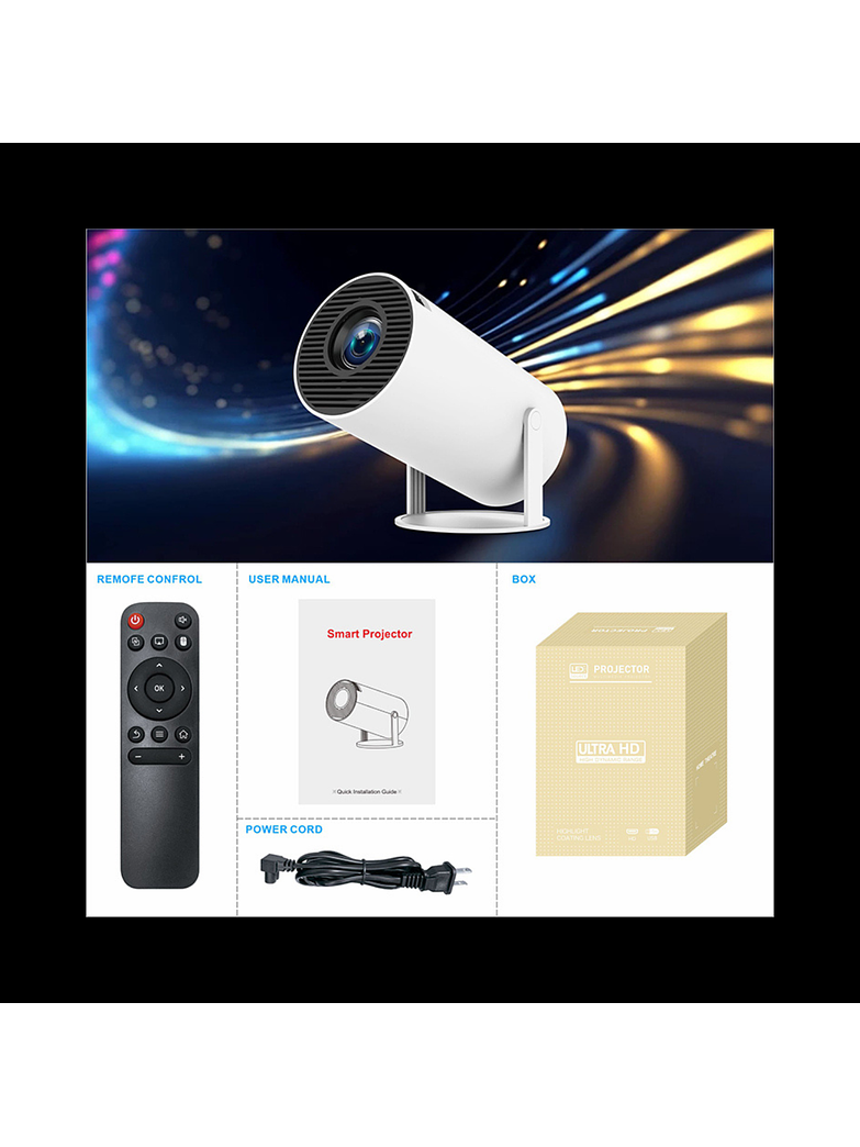 Proyector Portátil HY300 PRO-MAX HD 4K – Tu Cine en Casa  4