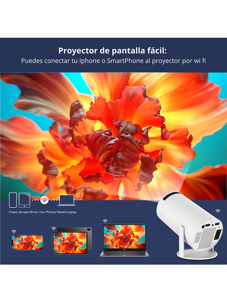 Proyector Portátil HY300 PRO-MAX HD 4K – Tu Cine en Casa  7