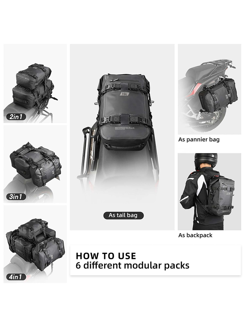 Bolso Impermeable Rhinowalk 15  litros (DESCUENTO PREVENTA 10% - ENTREGAS MEDIADOS NOVIEMBRE) 3