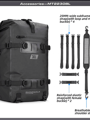 Bolso Impermeable Rhinowalk 30  litros (DESCUENTO PREVENTA 10% - ENTREGAS MEDIADOS NOVIEMBRE)