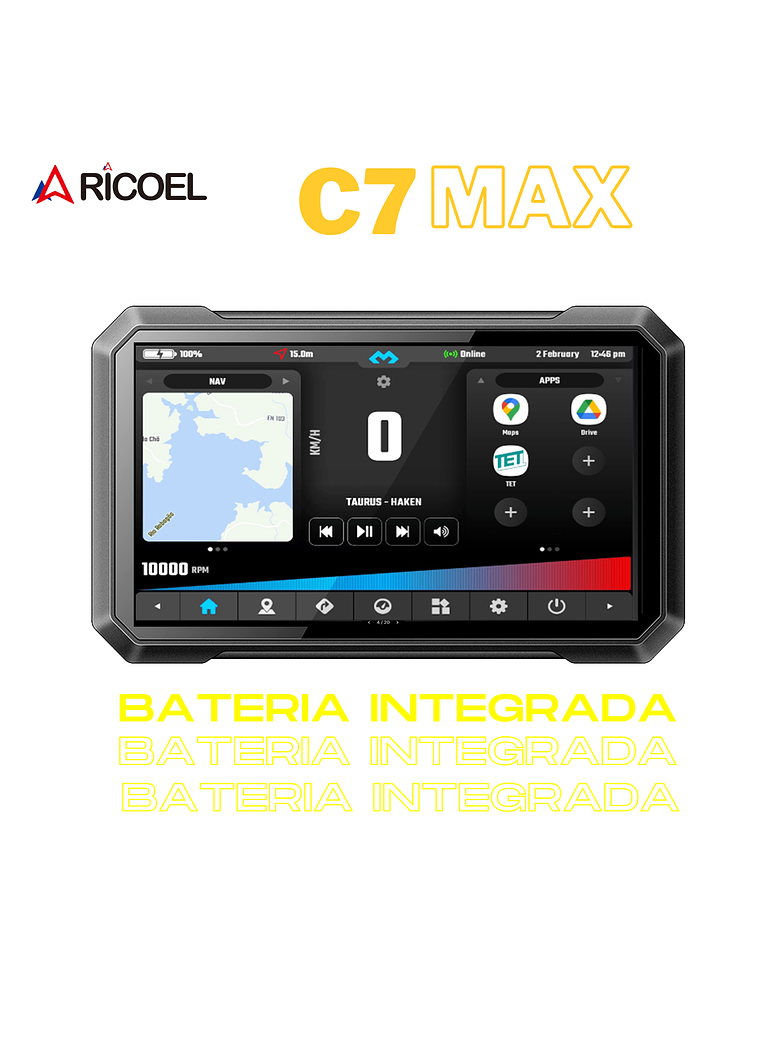 Pantalla para Moto GPS, C7 MAX 1