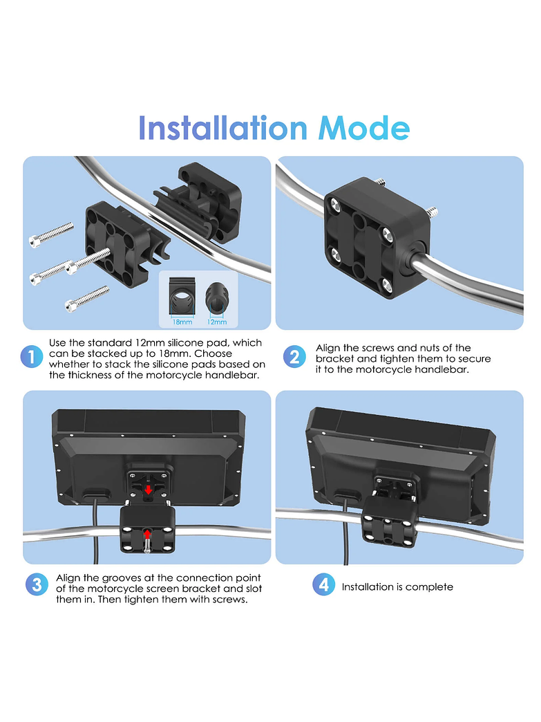 Soporte cuadrado compatible con ADV-7.0 y GPS-7-0 (soporta barra de 12 a 18mm) 2