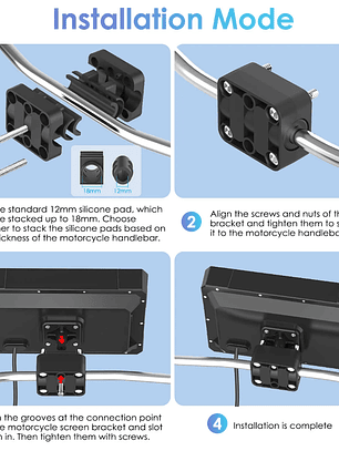 Soporte cuadrado compatible con ADV-7.0 y GPS-7-0 (soporta barra de 12 a 18mm)