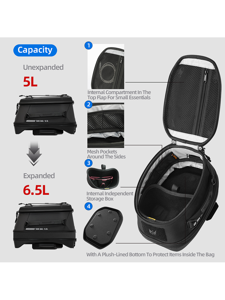 Bolso Magnético de Estanque Rhinowalk – Mechanic Series X 4