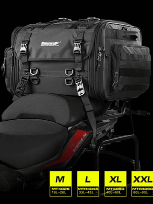 Bolsa de moto Rhinowalk 33-45L – Touring y ADV con Capacidad Ajustable 