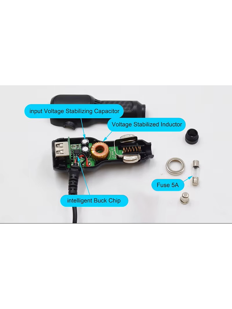 Cargador para Vehículo – USB + Salida 12V mediante cable 2