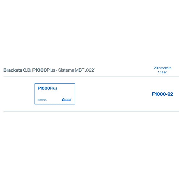 Brackets C.D. F1000Plus - Sistema MBT .022” autoligado 1