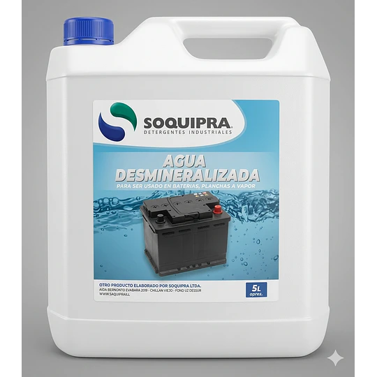 Soquipra agua Desmineralizada 5lts