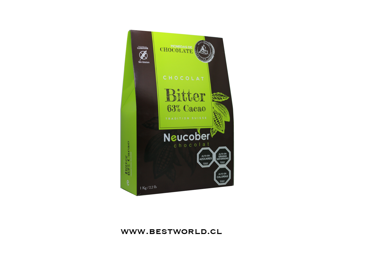Chocolate Fino Neucober 1kg 63% Cacao Sin Gluten