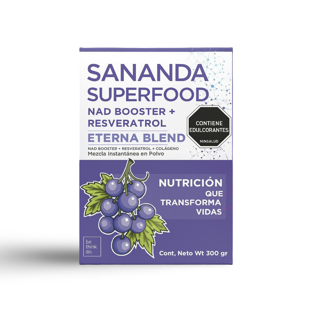 Eterna Blend Mezcla en Polvo de 300 gr de Nicotinamida Mononucleótido (NMN) + Resveratrol + Colágeno Hidrolizado