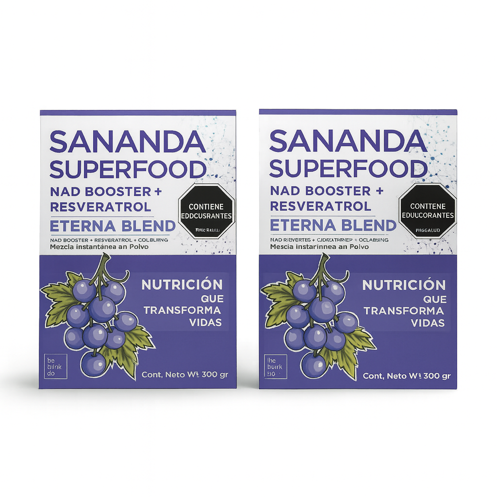 PROMO X 2 Eterna Blend Mezcla en Polvo de 300 gr de Nicotinamida Mononucleótido (NMN) + Resveratrol + Colágeno Hidrolizado