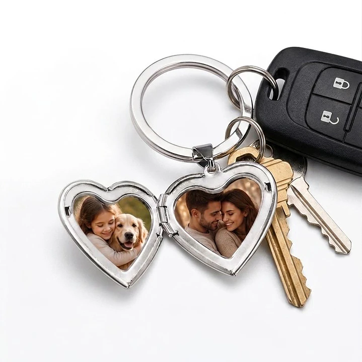 Llavero Recuerdos Corazón + Personalización Fotos + Tarjeta Mensaje 2