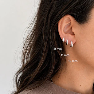 Argollas Bianca huggie 12 MM