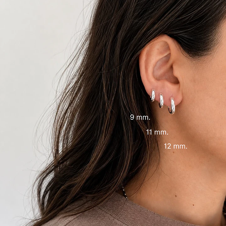 Argollas Bianca huggie 12 MM 2