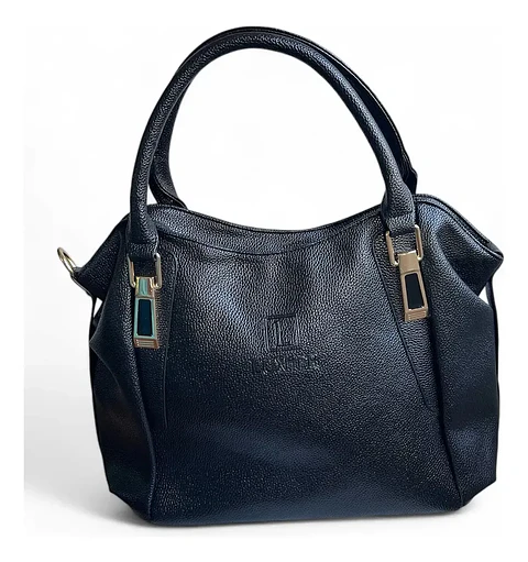Cartera Luxher Elegante Moda Lujo Eco Cuero Mod. Osaka Negro Texturizado