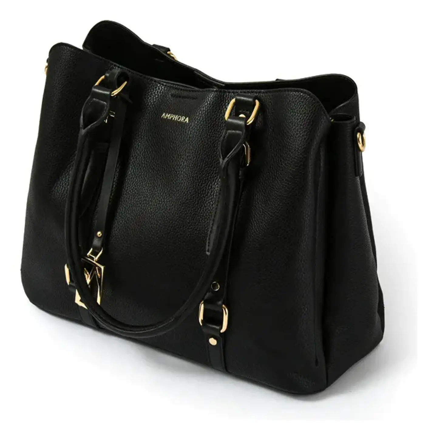 Allis Cartera Tipo Dos Asas Tres Divisiones Negro Negro 1
